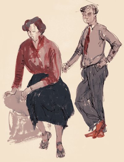 Two Figures by Shirley Markham