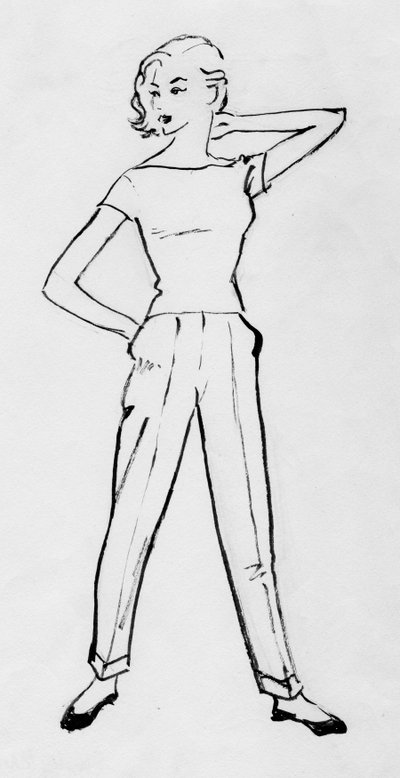 Woman in Cigarette Pants by Shirley Markham