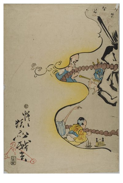 Comic.100 Turns of the Rosary from 100 Wildnesses by Kyosai by Shofu Kyosai