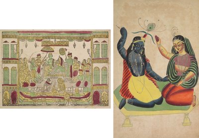 Rama and Sita in Royal Palace; Radha and Krishna by Shri Gobinda Chandra Roy