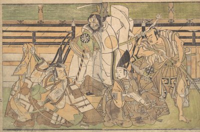 Four Actors in Unidentified Roles, late 18th century by Shunsho