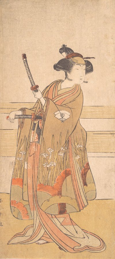 Onoe Tamizo as a Samurai Woman, ca. 1775 or 1776 by Shunsho