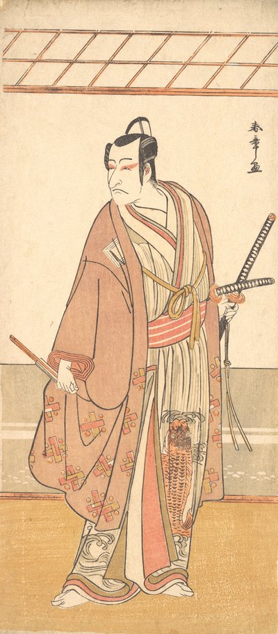 The Actor Ichikawa Danjuro V as a Samurai Attired in a Purple Haori Coat, ca. 1778 by Shunsho