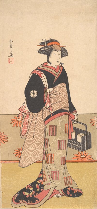 The Actor Iwai Hanshiro IV as a Woman in a Black Kimono, ca. 1780 by Shunsho