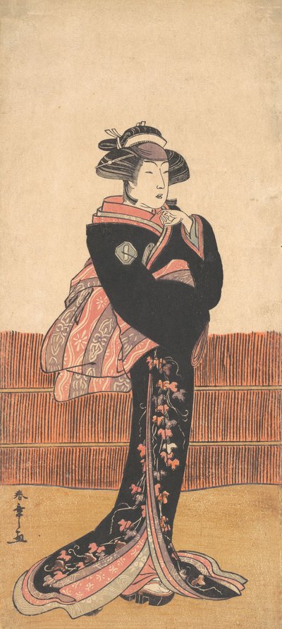The Third Azuma Tozo as a Woman in a Black Kimono, probably 1782 by Shunsho