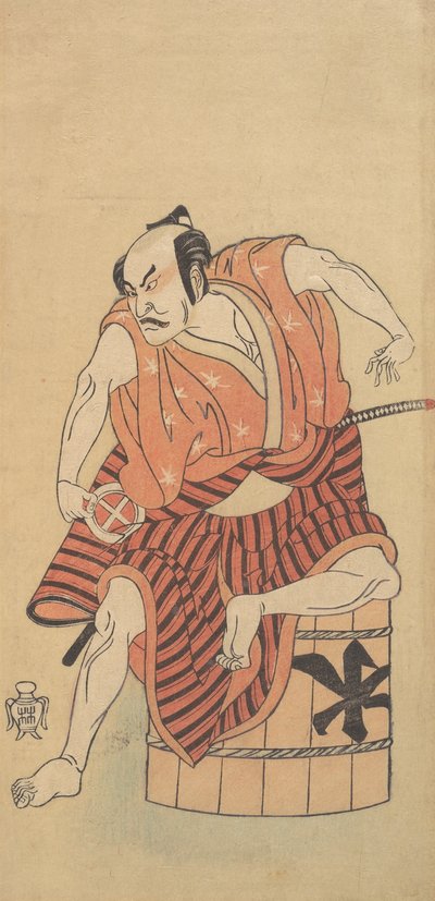 The Third Otani Hiroemon as an Otokodate Seated Upon an Inverted Tub, 1768 or 1769 by Shunsho