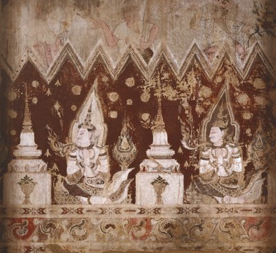 Detail from the surviving murals by Siamese School