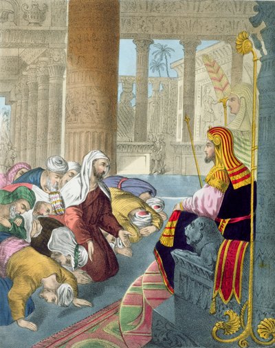 Joseph Receiving the Homage of his Brethren, from a bible printed by Edward Gover, 1870s by Siegfried Detler Bendixen