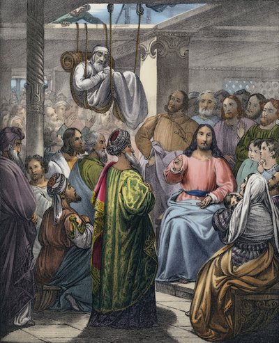 The sick of the palsy brought to Christ by his friends by Siegfried Detler Bendixen