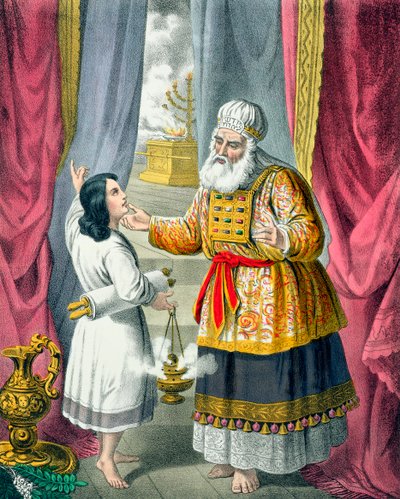 Eli Questioning Samuel Regarding His Vision by Siegfried Detlev Bendixen