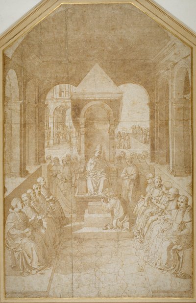 Aeneas Piccolomini Kissing the Slipper of Pope Eugenius, after Pinturicchio by Sienese School