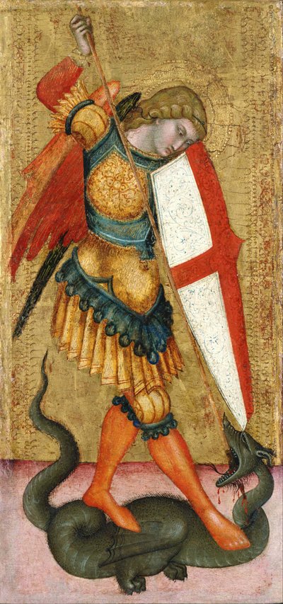 St. Michael and the Dragon by Sienese School of the 14th century