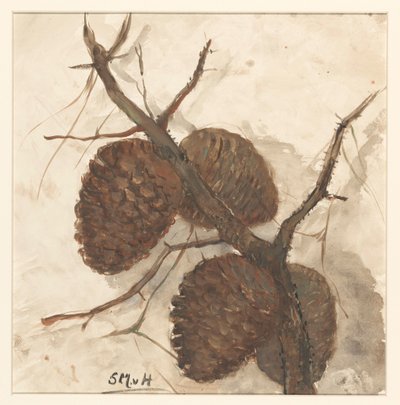 Pine Cones on a Branch by Sientje Mesdag van Houten