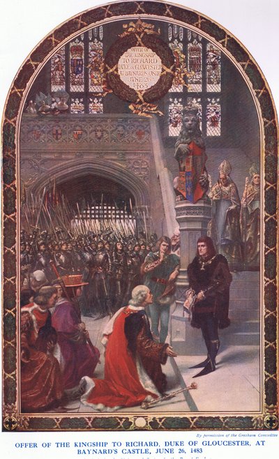 Offer of the kingship to Richard Duke of Gloucester at Baynards Castle, June 26 1483 by Sigismund Christian Hubert Goetze
