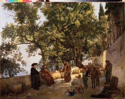 A Terrace on a Seashore, Cappuccini near Sorrento by Silvestr Fedosievich Shchedrin