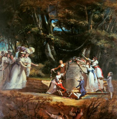 The children of the Duchess of Orleans greeting their mother at the monument erected by them to commemorate her restoration to health by a visit to Spa in 1787 by Silvestre Mirys