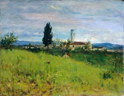 Church in Country by Silvestro Lega