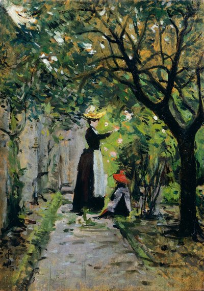 In Rose Garden by Silvestro Lega