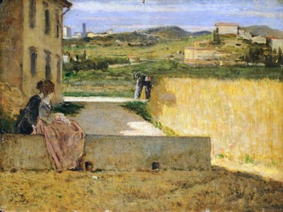 In Shadow of Villa by Silvestro Lega