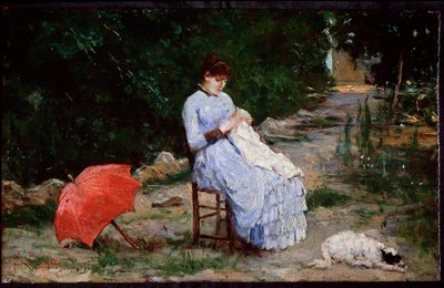 In the Garden by Silvestro Lega