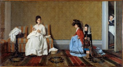 Little girls playing big ladies. Two sisters disguised in their mother