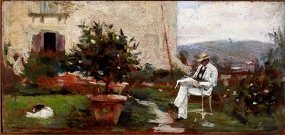 Luigi Tommasi in His Garden by Silvestro Lega