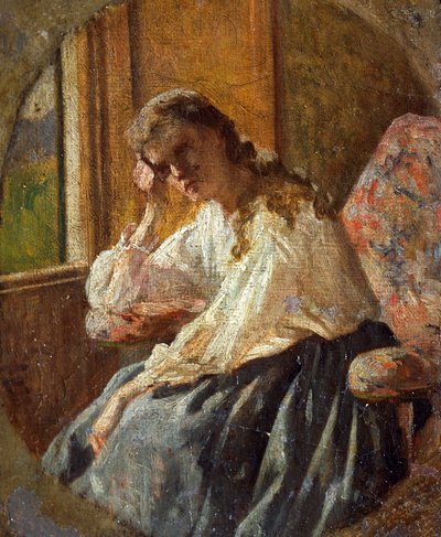 Study of Female Figure (detail) by Silvestro Lega