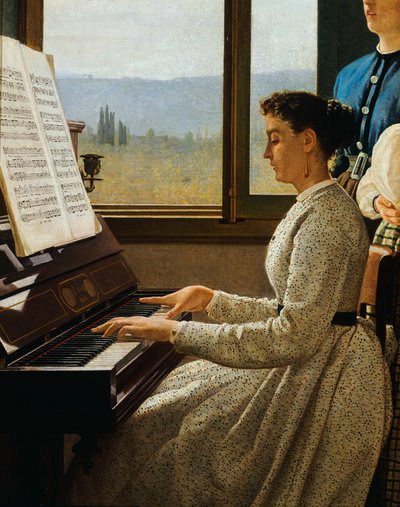 The song of starling (detail) by Silvestro Lega