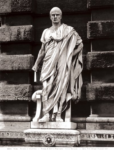 Statue of Emilio Papiniano by Silvio Sbricoli