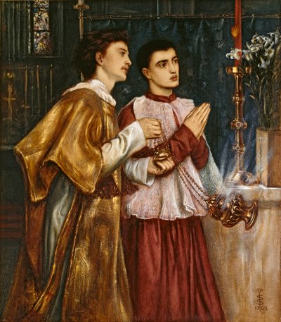 Two Acolytes Censing: Pentecost, 1863 by Simeon Solomon
