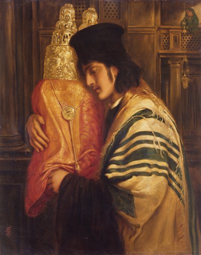 Young Rabbi holding the Torah by Simeon Solomon