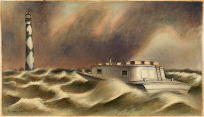 Mail to Cape Lookout (mural study, Beaufort, North Carolina Post Office) by Simka Simkhovitch