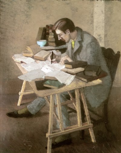Portrait of Lytton Strachey by Simon Albert Bussy
