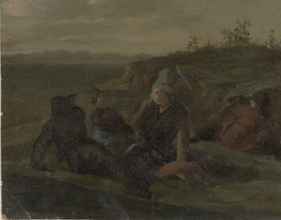 Peasants Resting in a Meadow by Simon Andreas Krausz