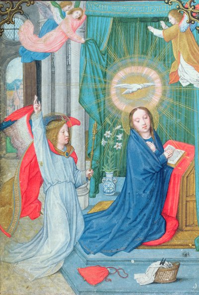 The Annunciation, Miniature from the Norfolk Book of Hours by Simon Bening