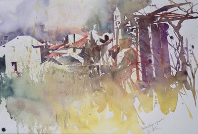 Winter Village and Grasses, France, 2008 by Simon Fletcher