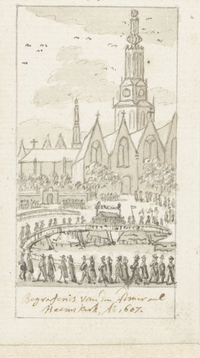 Funeral of Jacob van Heemskerck in the Old Church in Amsterdam, 1607 by Simon Fokke