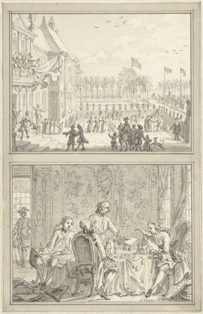 Palace Honselaarsdijk Changes Owner / Sale of the Prussian Lordships to Anna of Hanover, 1754 by Simon Fokke