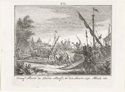 The Death of Floris III of Holland at Antioch by Simon Fokke