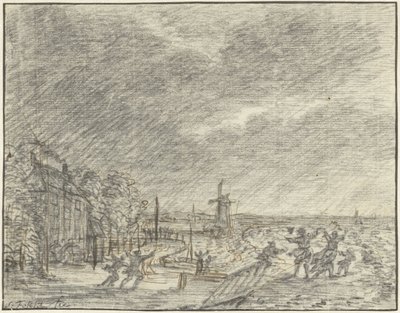 Severe Storm and Flooding at Halfweg, 15 November 1775 by Simon Fokke