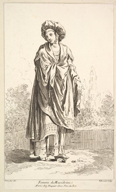 Woman from Macedonia, from Recueil de diverses figures étrangères Invented by F. B. by Simon Francois Ravenet