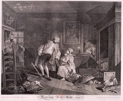 Marriage a la mode, Plate V, 1745 by Simon Francois Ravenet