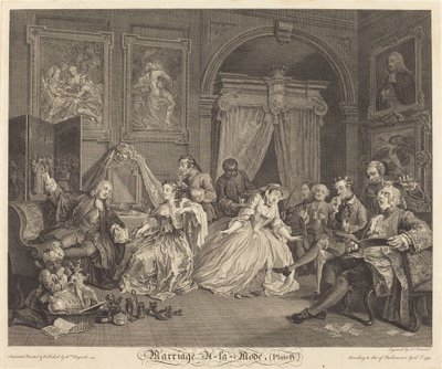 Marriage a la Mode: Plate 4 by Simon Francois Ravenet I after William Hogarth