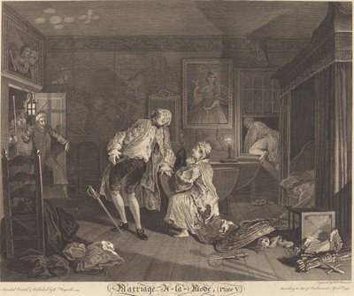 Marriage a la Mode: Plate 5 by Simon Francois Ravenet I after William Hogarth