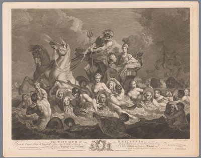 Allegory of the British Navy and the Victory over the French Fleet (The Triumph of Britannia) by Simon François Ravenet (le vieux)