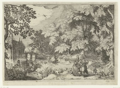 View of a Forest with Castle Loenersloot by Simon Frisius