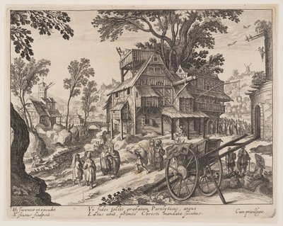 Healing of the Paralytic, from Landscapes with Scenes from the Life of Christ by Simon Frisius