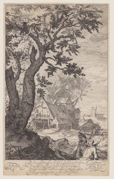 Landscape with a Farmhouse by Simon Frisius
