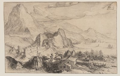 Mountainous Landscape by Simon Frisius