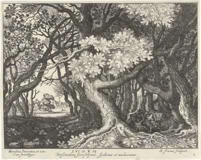 Attack on a Man in a Forest (series title: Parable of the Good Samaritan) by Simon Frisius